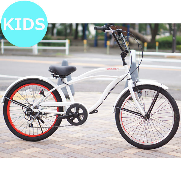 ✨良品✨Feelling of decksビーチクルーザー 6段変速 自転車 Feelling of decks FOD24-6D 24インチ 6段変速付き